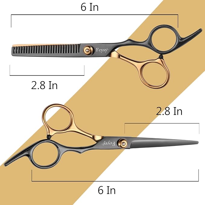 Fcysy Professional Hair Cutting Scissors Thinning Shears Kit, Barber Haircut Shears Texturizing Scissors Set, Hair Trimming Salon Blending Shears Kit for Women Men