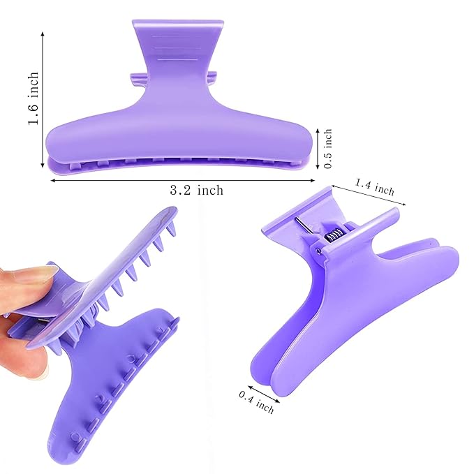 Ondder Professional Salon Hair Clips for Styling, Cutting, Coloring - Butterfly Claw Clamps and Hair Accessories for Women and Girls