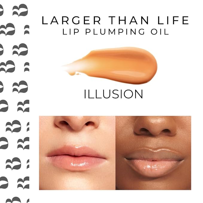 Rinna Beauty Larger Than Life Lip Plumping Oil - Illusion - Moisturizes & Hydrates Lips - Natural Plumping Over Time - Vegan, Cruelty-Free, & Paraben-Free 0.3 Fl Oz