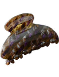 Handmade Celluloid Acetate French Design Barrettes Tortoise Shell Claws Hair Claw Luxury Fashion Accessories Hair Clip for Women (brown purple)