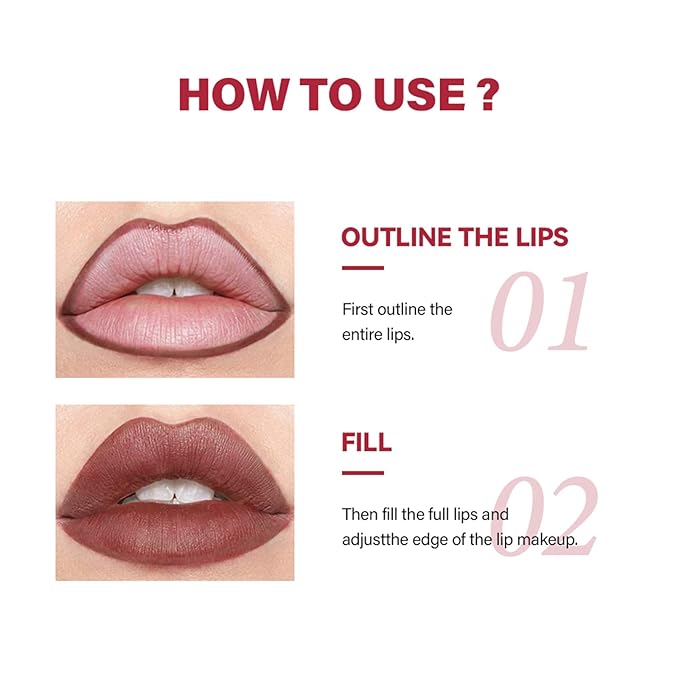 Matte Lip Liner Pencil Set,4 Colors Mini High-Pigmented Long Lasting Waterproof Cream Smooth Texture Lip Color Mini Combo Set Makeup (Sharpener Not Included)