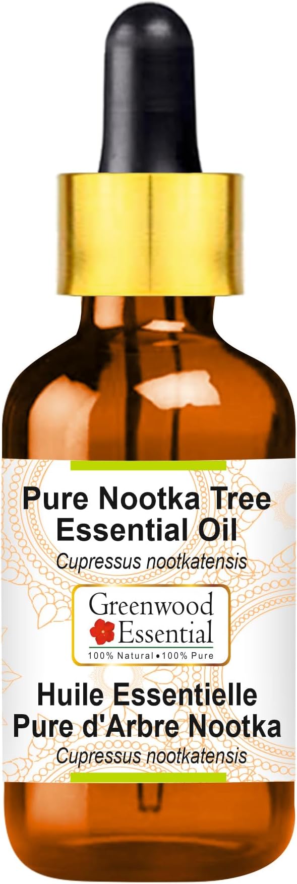 Greenwood Essential Nootka Tree Essential Oil (Cupressus nootkatensis) with Glass Dropper | Pure | Non-Sticky | Non-Greasy | Lightweight | Men & Women | All Skin Types | Steam Distilled 5ml (0.16 oz)