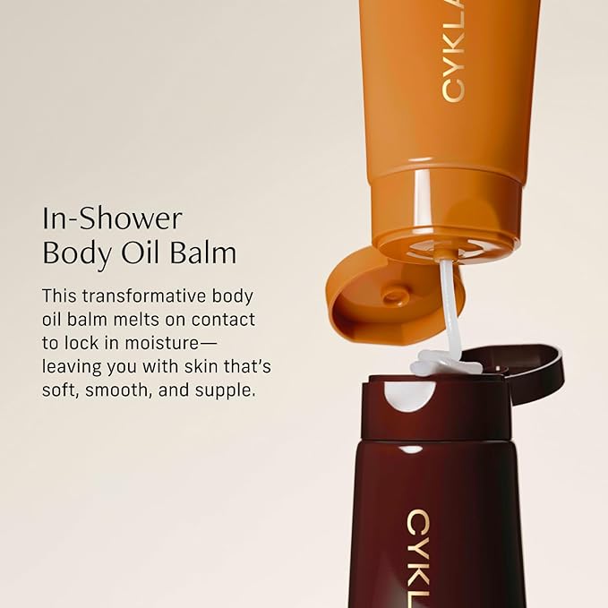 CYKLAR In-Shower Oil Balm. Sacred Santal Scented Hydrating Body Moisturizer, with Ceramide NP and Multi-Lipid Complex. Nourishing Skincare for Soft, Smooth, Supple Skin. 5 Fl Oz