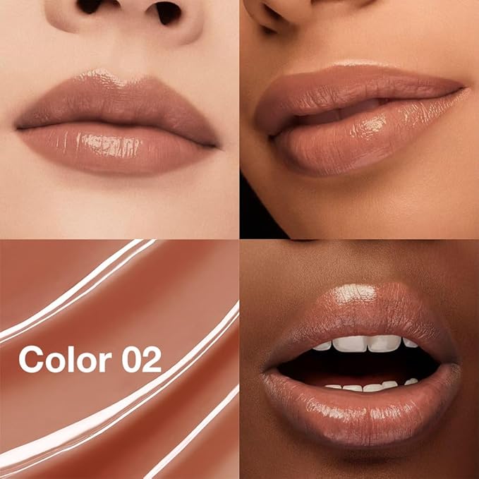 Nude Brown Tinted Lip Balm, Hydrating Sheer Soft Matte Finish Lipstick for Women, Creamy Natural Color Lip Tint Balm Lightweight And Non-greasy Lip Glow Long Lasting Waterproof for Dry Lips 02#
