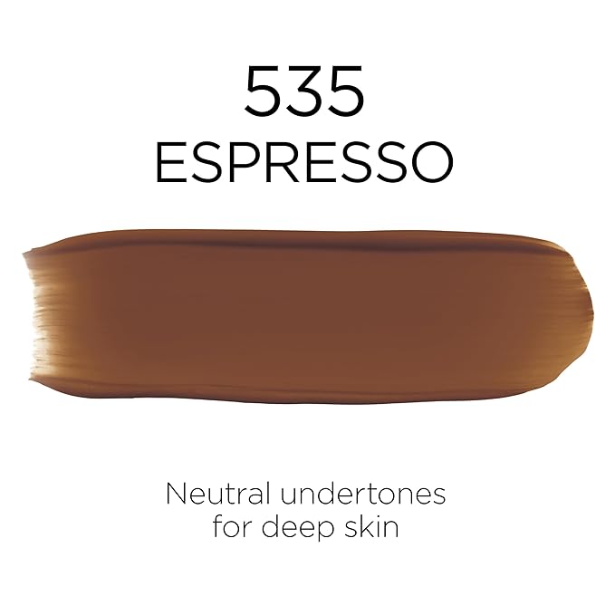L'Oreal Paris Makeup Infallible Up to 32 Hour Fresh Wear Lightweight Foundation, 535 Espresso, 1 Fl Oz, Packaging May Vary