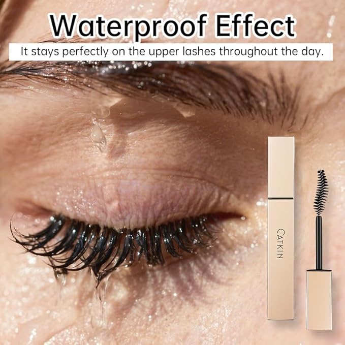 CATKIN Lash Lengthening Mascara, Volumizing & Lengthening, Very Black, Clump-Free, Long Lasting Waterproof Formula for Dramatic Long Lashes 7.5g