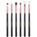 Eye Makeup Brush Set, 6 Pcs Professional Blending Eyeshadow Makeup Brushes for Concealer Eyebrows Eyeliner, Soft Hairs & Wood Handle (black and rose gold)…