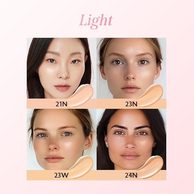 milktouch Cushion Foundation, 24H Flawless Skin, Radiant Shine, No Oxidation, Long-Lasting, Non-Creasing, 60% Hydrating Skincare Infused Korean, Stocking Stuffers, Christmas Gifts (24N Sand Beige)