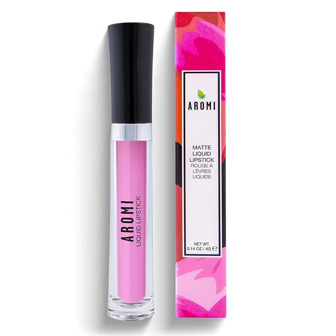 Aromi Matte Liquid Lipstick | Light Pink Lip Color for Women, Smudge Proof, Long-lasting, Waterproof, Vegan, Handmade (Baby Pink)