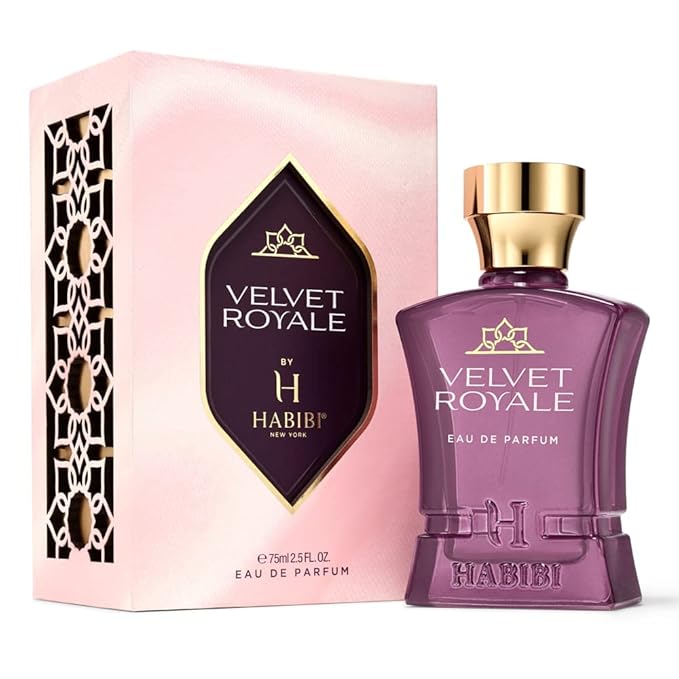 H HABIBI Velvet Royale Arabian Perfume for Women – 2.5 oz (75ML) Long Lasting Women's Fragrance, Fruity Floral Scent with Plum, Violet, Vanilla & Oud Notes