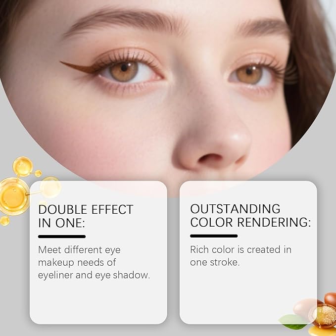 Mitlume Perfect Color Duo-Shadow Liner 2-in-1 Eyeliner & Eyeshadow,Chiura Plum Eyeshadow Stick,Waterproof Smudge-Proof Long-Lasting Makeup, Effortless Smoky or Natural Eye Makeup,Easy to Color(02+05)