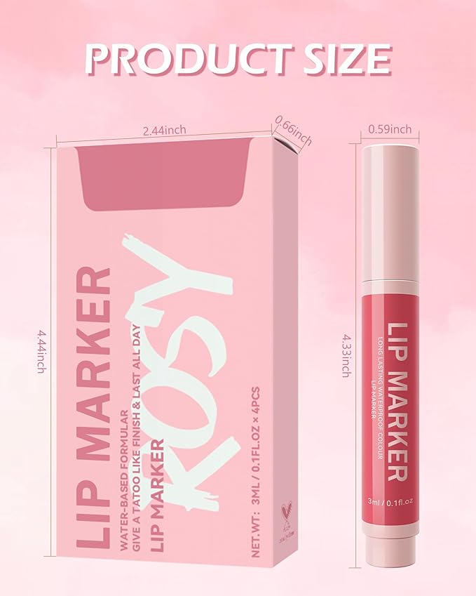Lip Stain Makeup Pen-1Pcs Berry Pink Hydrating Lip Stain Liquid Lip Liner Pencil, Matte Color Look, Longlasting Waterproof Smudgeproof Natural Finish,Precise Chisel Tip Smooth,Makeup Gift for Women-01