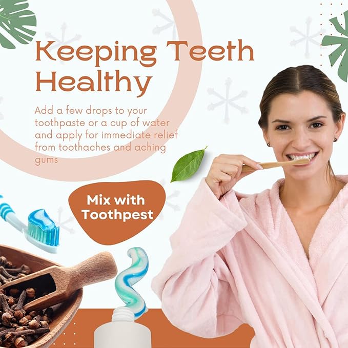 Natural Riches Pure Clove Essential Oil 4 Fl Oz, Therapeutic Grade for Tooth Ache Soothes Sore Muscles Clove Bud Oil Essential Oil for Teeth, Gums, Toothache, Skin Use and Hair Care.