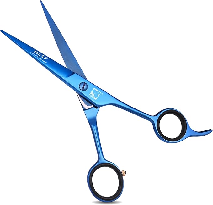 Jimy 6.5" Hair Scissors Professional – Ultra Sharp Razor Edge Stainless-Steel Scissors to Cut Hair – Ergonomic Design Salon Quality Hair Shears for Men, Women & Barbers