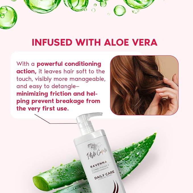 I Belli Capelli Hidrate Aloe Vera Conditioner for Hair – Lightweight Daily Moisture for Soft, Frizz-Free Hair – Strengthens, Adds Shine & Smooths –Color-Safe, For All Hair Types (1L/33.8 FlOz)