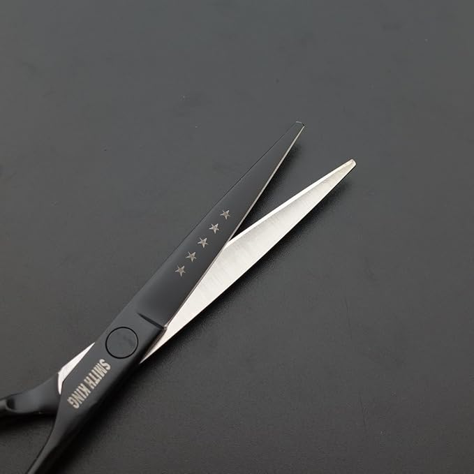6.0 Inches Professional hair cutting thinning scissors set with razor (Black)