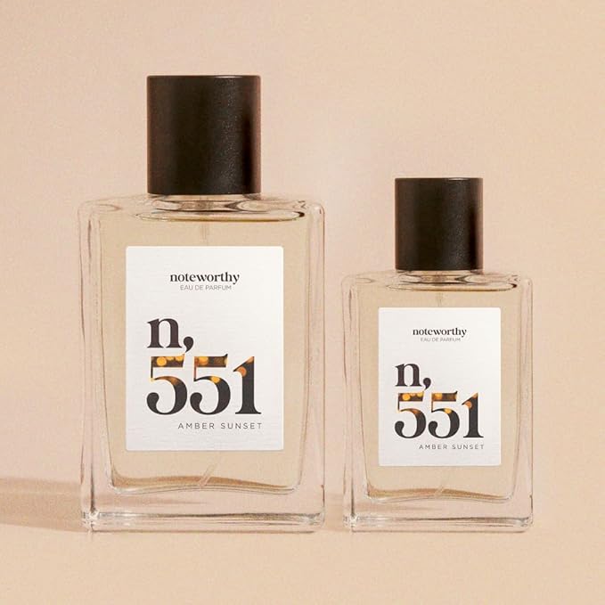 Noteworthy n,551 Amber Sunset Eau De Parfum – Lily of the Valley, Amber, Sandalwood | Sophisticated, Warm Fragrance for Any Occasion | Long-lasting Unisex Perfume for Women & Men (100ml)