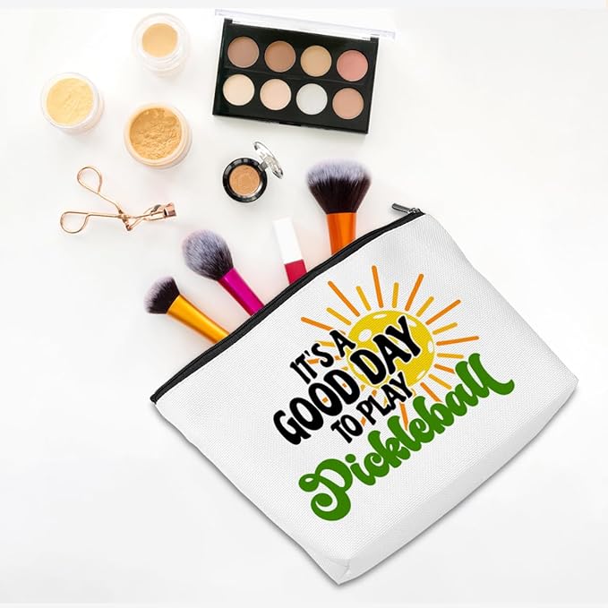 Pickleball Gifts Makeup Bag Pickleball Accessories Cosmetic Bag Pickleball Zipper Pouch Pickleball Lover Gifts for Girls Women Pickleball Fans Player Coach Sister Friend Christmas Birthday Gifts