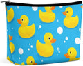 Women's Toiletry Bag, Travel Cosmetic Bag, Large Makeup Case, Yellow Rubber Duck Personality Fashion Zipper Cosmetic Case