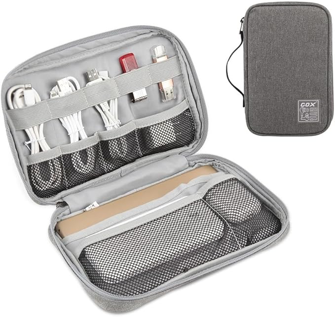 GOX Electronic Cable Organizer Travel Case Tech Pouch