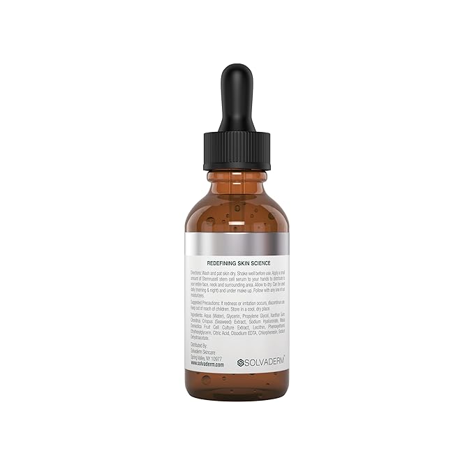 Solvaderm Stemnucell Anti-Aging Facial Serum – Reduces Wrinkles, Fine Lines & Expression Lines – Plant Stem Cells, Peptides & Hyaluronic Acid – Firming, Hydrating Cream for All Skin Types