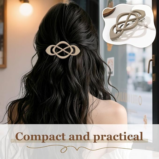 4 Pack Vintage French Barrette Hair Clips, 2025 New Hair Accessories for Women, Strong Hold No Slip Styling (Coffee)