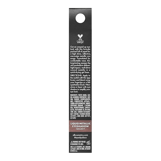 e.l.f. Liquid Metallic Eyeshadow, Quick-Drying, Long-Lasting, Gel-Based Formula For One-Swipe Pigmented Coverage, Vegan & Cruelty-Free, Galaxy