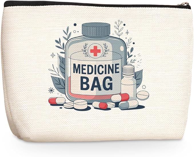 Medicine Makeup Bag, Large Capacity Travel Makeup Case Cosmetic Bags for Women, Portable Pouch Purse Travel Essentials Toiletries Accessories, Christmas Birthday Gifts for Women 3