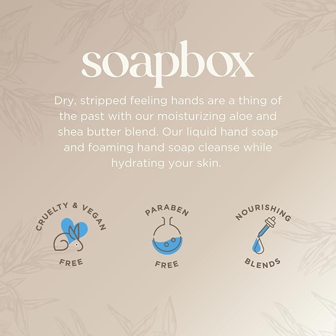 Soapbox Liquid Hand Soap, Sweet Orange Citrus - Gentle, Moisturizing Hand Cleanser, Aromatic & Soothing, Vegan & Cruelty Free Hand Wash for Kitchen and Bathroom, 12oz Pump Bottles (Pack of 3)