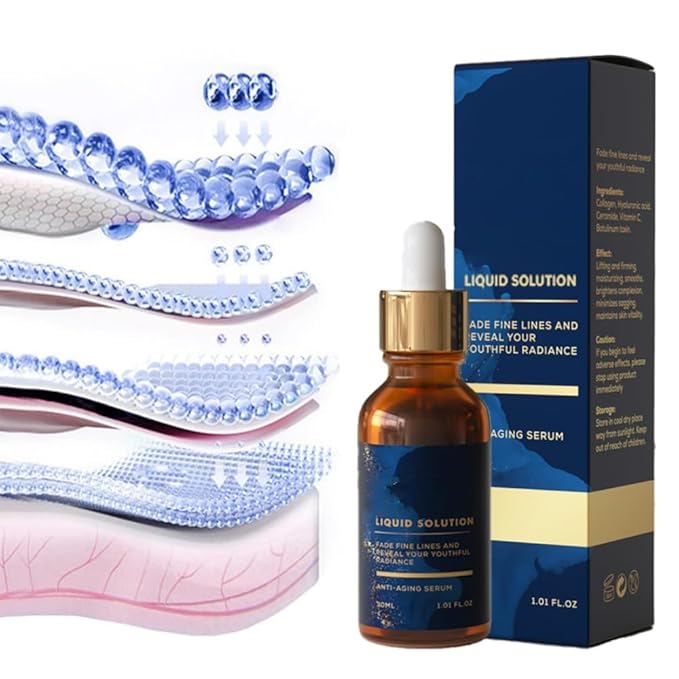Liquid Solution Anti Aging Serum, Vitamin C Gel, Anti Aging Face Tightening, Boost Skin Collagen, Reduce Wrinkles & Plump Skin(3pcs)