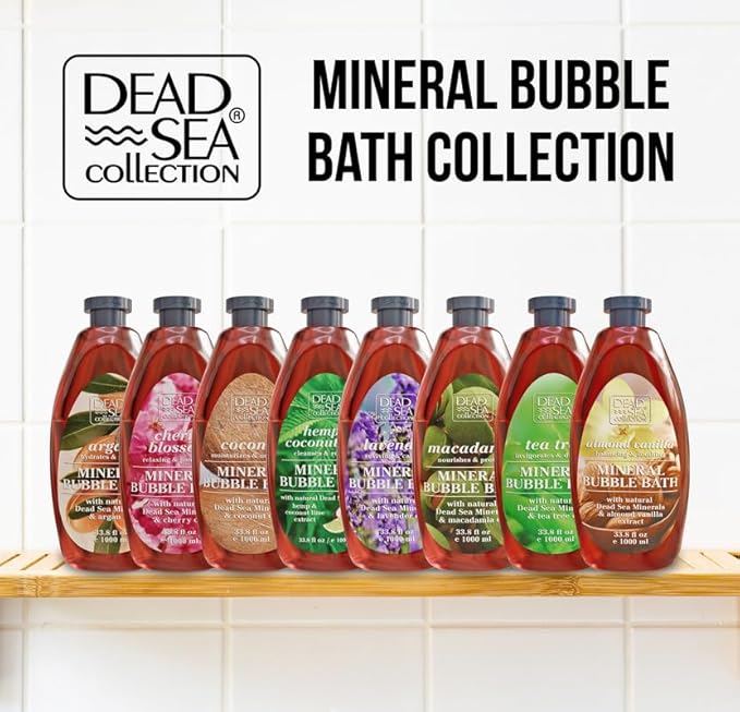 Dead Sea Collection Hemp & Coconut Lime Bubble Bath for Women and Men with Pure Minerals - Nourishing and Moisturizing Skin - 33.8 Fl. Oz