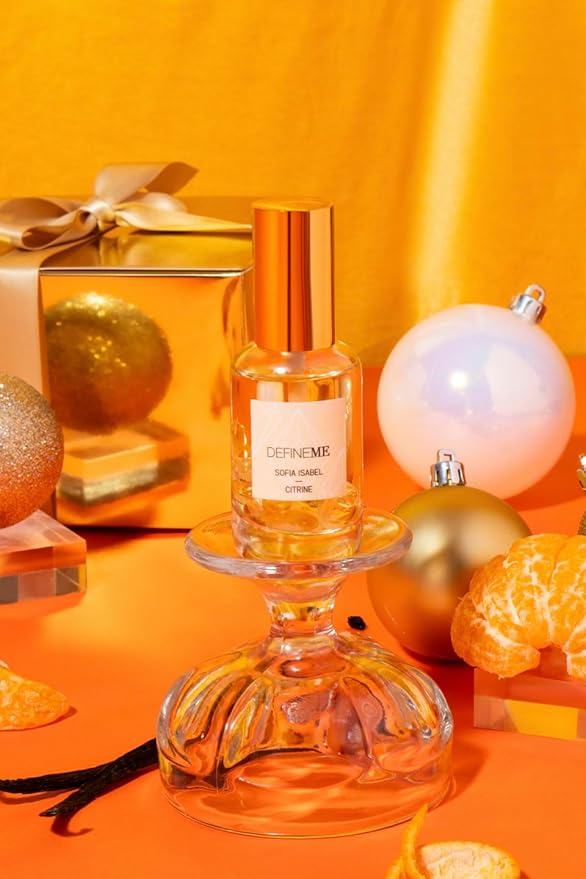 DefineMe Citrine Crystal Infused Natural Perfume Mist, Sofia Isabel Scent, 0.95 FL OZ
