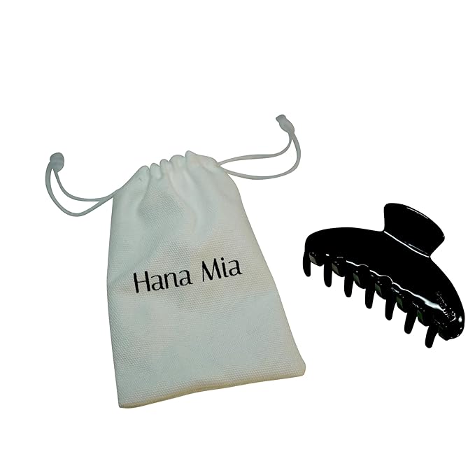 Premium Durable Acetate Hair Clip - Large Claw Clip for Thick Hair | No Slip Claw Clip | 4 Inch Hair Clip for Women (Black)