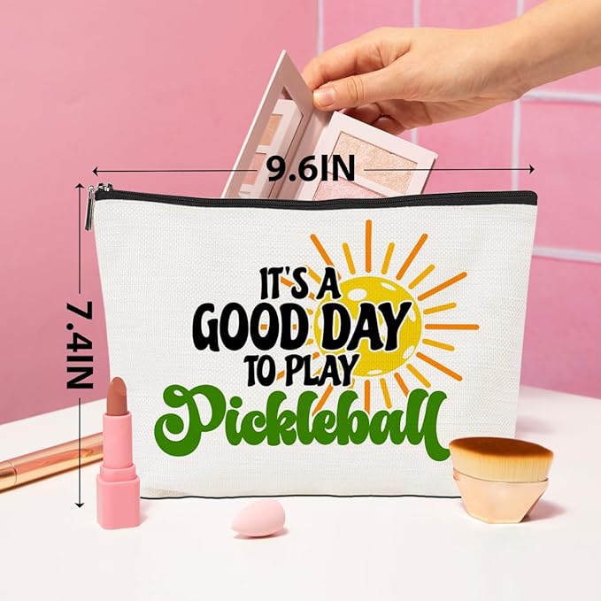 Pickleball Gifts Makeup Bag Pickleball Accessories Cosmetic Bag Pickleball Zipper Pouch Pickleball Lover Gifts for Girls Women Pickleball Fans Player Coach Sister Friend Christmas Birthday Gifts