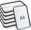 Sanwuta 6 Pcs Clear Hard Zipper Case Hard Plastic Zipper Pouches Makeup Bag Pencil Pouches Transparent Cases for Snacks Plastic Storage Organizer Box for Travel(Black,12.6 x 9 x 2 Inch)