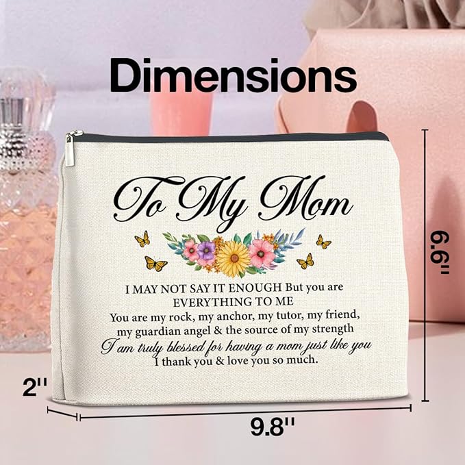 Mom Gifts Makeup Bag Christmas Birthday Thanksgiving Gifts for Mother Mom Cosmetic Bag Zipper Makeup Pouch