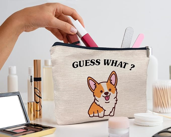 IWXYI Corgi Dog Make up Bag,Corgi Gifts For Corgi Lovers,Cute Corgi Make up Bag,Corgi Gifts