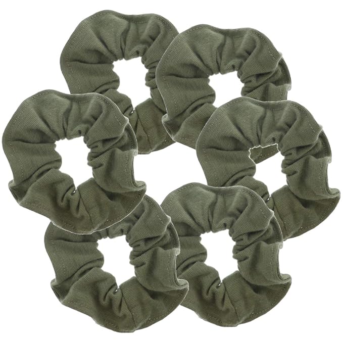 Large Solid Scrunchie - Set of 6 - Olive