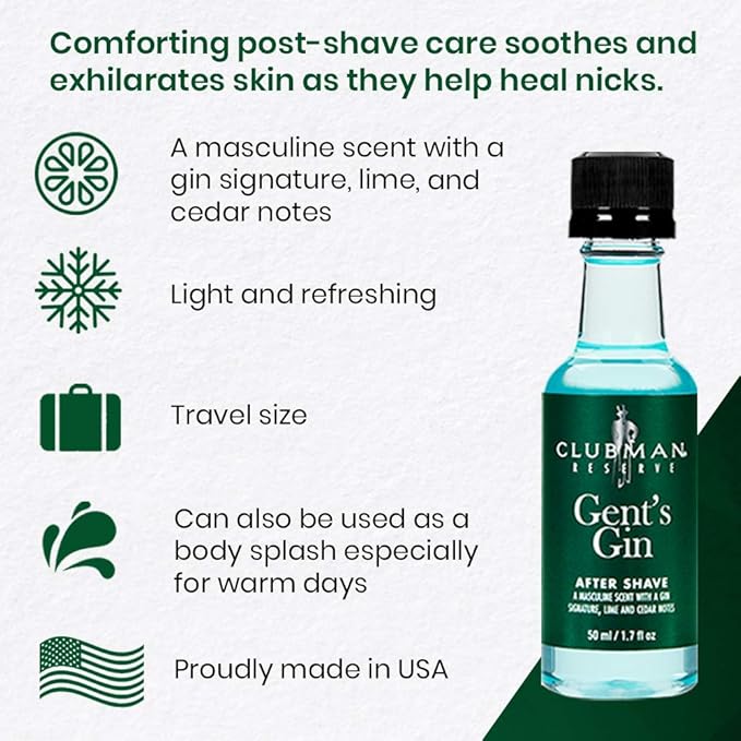 Clubman Reserve - Gent's Gin After Shave Lotion 1.7 fl. Oz x 2 packs