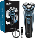 Sejoy Electric Razor for Men, Mens Electric Shavers, Rechargeable Electric Razor Shaving Machines, with Pop-up Trimmer, 1 Hour Fast Charging, 3D Floating Head, LCD Power Indicator