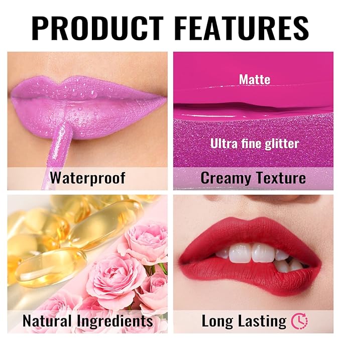 Oulac Pink Matte Lipstick for Women, Long Lasting Liquid Lip Stick High Impact Lip Gloss Full Coverage Lip Makeup with Vitamin E Waterproof Formula,Vegan M29