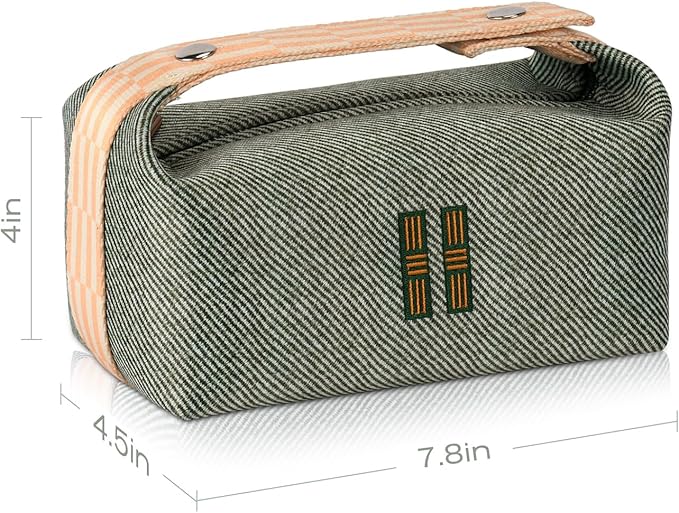 Fashion Makeup Bag for Women, Orange Red Canvas Make up Travel Bag, Hanging Cosmetic Bag Organizer for Wome