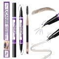 UCANBE Curved Eyebrow Pencils for Women with Spoolie Brush,Dual-Ended Eyebrow Pen with 2-Fork-Tip&Precise Brush-Tip,Microblading Brow Pen for Hair-Like Brows,Waterfool, Long Lasting,Soft Brown