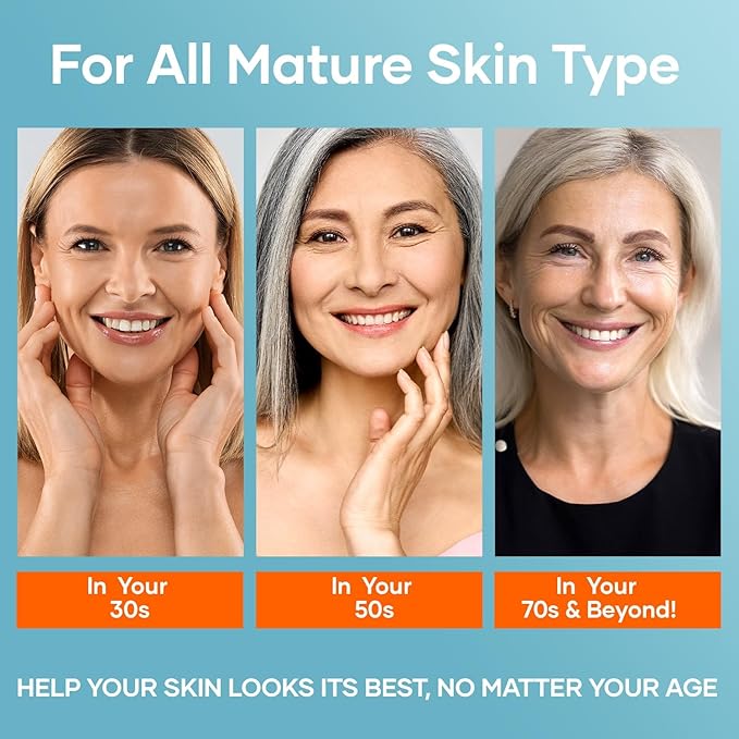 Super Vitamin C Serum for Women Over 70, All-In-One Formula, Made in USA, Hydrates, Firms, Lifts, and Targets Wrinkles, Age Spots, and Fine Lines, Vitamin C Serum (1fl oz)