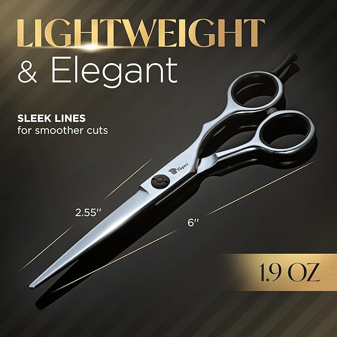 Fagaci Hair Cutting Scissors 6" Razor-Sharp, Professional Hair Scissors for Haircutting with Precise Cut, Haircut Barber Shears with Lasting Sharpness and Durable Steel, Shears for Women and Men