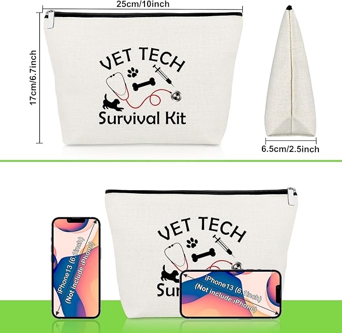 Veterinarian Appreciation Gifts Inspirational Makeup Bag Vet Tech Thank You Presents for Medical Veterinary Practitioner Animal Lovers Doctor Cosmetic Bag Rescuing Animal Gift Vet Cosmetic Pouch