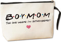 Jztco Boy Mom, Baby Shower Gifts for Moms First Time, Christmas Birthday Unique Thanksgiving Funny Mothers Day, New Moms to Be - Boy Mom The One Where I'm Outnumbered Makeup Bag