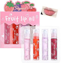 Girls Roll On Lip Gloss Set with Case, 4 Pcs Glossy Lip Make up for Kids and Teens Fruity Flavors, Kid Friendly, Party Gift, Best Friends (Pink-4, M)