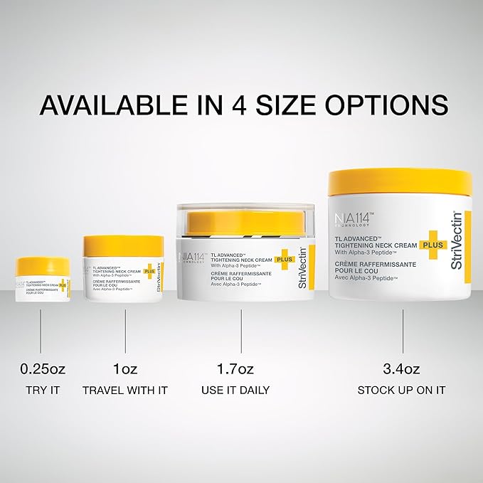 StriVectin Tighten and Lift Advanced Neck Cream PLUS, 0.25 oz for Tightening and Firming Neck and Décolleté Lines, Visibly Reducing Sagging and Crepey Skin for Smooth Healthy Looking Skin