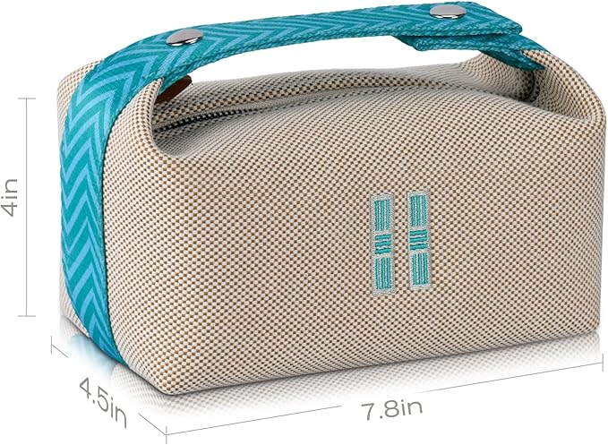 Fashion Makeup Bag for Women, Orange Red Canvas Make up Travel Bag, Hanging Cosmetic Bag Organizer for Wome